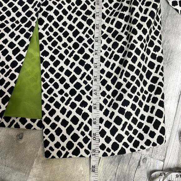 NWT Charter Club black & white open front jacket. Long sleeves. Lime green lined - Picture 9 of 13